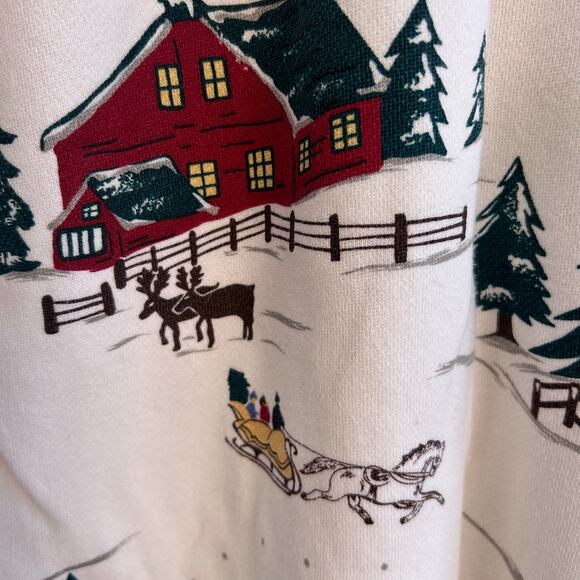 Vintage Talbots Ski Village 3D Sweatshirt Apres Ski Vibe Medium - Picture 6 of 6